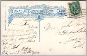 Postcard Ingersoll Ontario c1906 Thames Street Oxford County to London ONT (back)