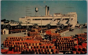 Postcard Leamington Ontario 1965 Tomato Arrival Processing H. J. Heinz Co.