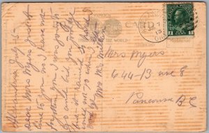 Postcard Alexandria Ontario 1913 Presbyterian Manse and Public School (back)