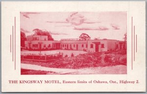 Postcard Oshawa Ontario c1940s The Kingsway Motel Highway 2 Roadside