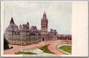 Postcard Ottawa Ontario c1905 Main Block Parliament Buildings