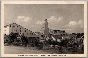Postcard Kirkland Lake Ontario c1930s Gold Mines Head Frame Mill Timiskaming