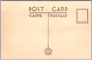 Postcard North Bay Ontario c1940s Air Port Plane Old Cars Nipissing District (back)
