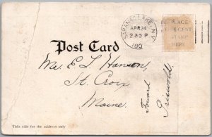 Postcard Saranac Lake New York c1906 The Hotel Von Dorrien Franklin County as is (back)