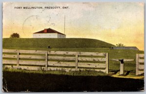 Postcard Prescott Ontario c1909 Fort Wellington RPO Cancel Montreal Toronto GTRY