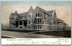Postcard Kingston Ontario c1906 Ontario Hall Queen’s University by Warwick