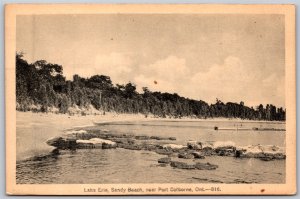 Postcard Port Colborne Ontario c1930s Lake Erie Sandy Beach Scenic View PECO B