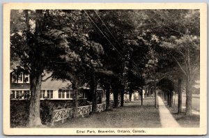 Postcard Beaverton Ontario c1934 Ethel Park Browck Township by J. E. Evans