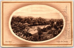 Postcard Guelph Ontario c1912 River Speed Fancy Embossed Border Scenic View
