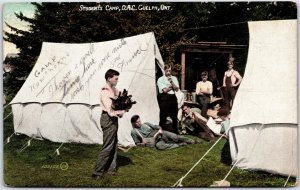 Postcard Guelph Ontario c1908 Student's Camp O.A.C. Hawthorne Tents
