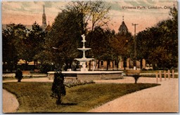 Postcard London Ontario c1910s Victoria Park Fountain Middlesex County