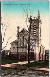 Postcard Waterloo Ontario c1910 Presbyterian Church Hand Tinted by Pugh
