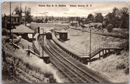 Postcard Staten Island New York c1942 Prince Bay Railroad Station Postage Due