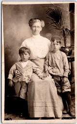 RPPC 1910s Fort William Ontario Studio Photo of Lady and Children by T. L. Story