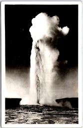 Postcard RPPC c1930s Wyoming Yellowstone Old Faithful Geyser by Haynes