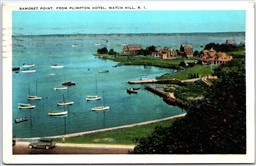 Postcard Watch Hill Rhode Island c1930 Samoset Point From Plimpton Hotel