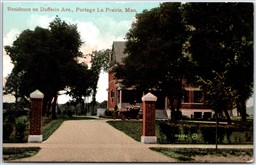 Postcard Portage La Prairie Manitoba c1911 Residence on Dufferin Avenue