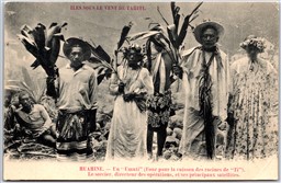 Postcard Tahiti Islands Umuti Cooking Ti Roots Sorcerer & Satellites