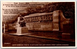 RPPC c1914 Edinburgh Scotland The Call Scots American Tribute to Scotland's Dead