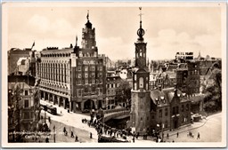 Postcard RPPC Amsterdam Netherlands Muntplein met Carlton Hotel