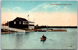 Postcard Regina Saskatchewan c1910s Regina Boat Club Wascana Lake by Valentines