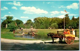 Postcard Georgetown Ontario c1960s Rememberance Park Pony Cart Halton Hills