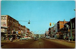 Postcard Orangeville Ontario c1960s Broadway Street Looking East Dufferin County
