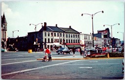 Postcard Guelph Ontario c1962 The Square Old Cars Woolworth Wellington County