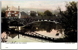 Postcard Guelph Ontario Foot Bridge on The Speed Wellington County by Warick