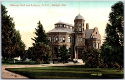 Postcard Guelph Ontario Massey Hall & Library OAC Agricultural College by Petrie