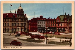 Postcard Guelph Ontario The Circle Old Cars Busses Wellington County by PECO