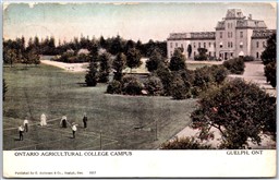 Postcard Guelph Ontario c1911 Ontario Agricultural College Campus Tennis Warwick