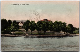 Postcard Alton Ontario c1909 Scenic View Hand Tinted To Ilderton Peel Region