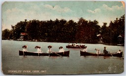 Postcard Erin Ontario c1916 Stanley Park Ladies Canoeing Wellington Co. *as is*