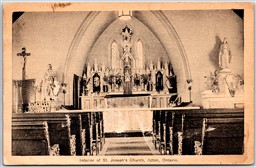 Postcard Acton Ontario c1920s Interior of St. Josephs Church by PECO *as is*