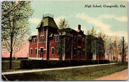 Postcard Orangeville Ontario c1921 High School Dufferin County
