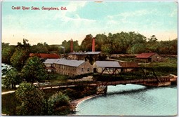 Postcard Georgetown Ontario c1911 Credit River Scene View of Paper Mill Bridge
