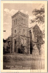 Postcard Georgetown Ontario c1940 Anglican Church Halton Region by F. H. Leslie