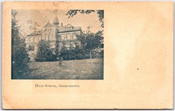 Postcard Georgetown Ontario c1907 High School Halton Region