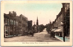 Postcard Georgetown Ontario Main Street Looking West Halton Region by Heliotype
