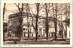 Postcard Brampton Ontario c1949 Central Public School Peel Region by PECO