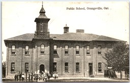 Postcard Orangeville Ontario 1907 Public School Dufferin County by J. H Anderson