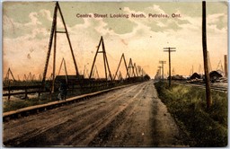 Postcard Petrolia Ontario c1910s Centre Street Looking North Lambton County