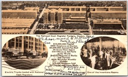 Postcard Dayton Ohio c1907 National Cash Registry Advertisement Facts Multi View