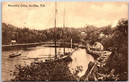 Postcard Halifax Nova Scotia c1907 Purcell's Cove Schooner Scenic View *as is*