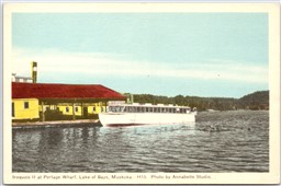 Postcard Lake Of Bays Ontario Iroquis II at Portage Wharf Muskoka by Annabelle