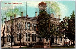 Postcard Brampton Ontario c1925 Court House Peel Region Postage Due 2c