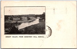 Postcard Norval Ontario Credit Valley From Cemetery Hill Split Ring Ballinafad