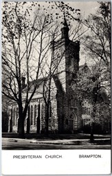 RPPC c1947 Brampton Ontario Presbyterian Church 100th Anniversary Services