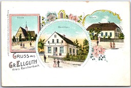 Postcard Germany c1910s Gruss aus Gr. Ellguth Kreis. Reichenbach Now in Poland